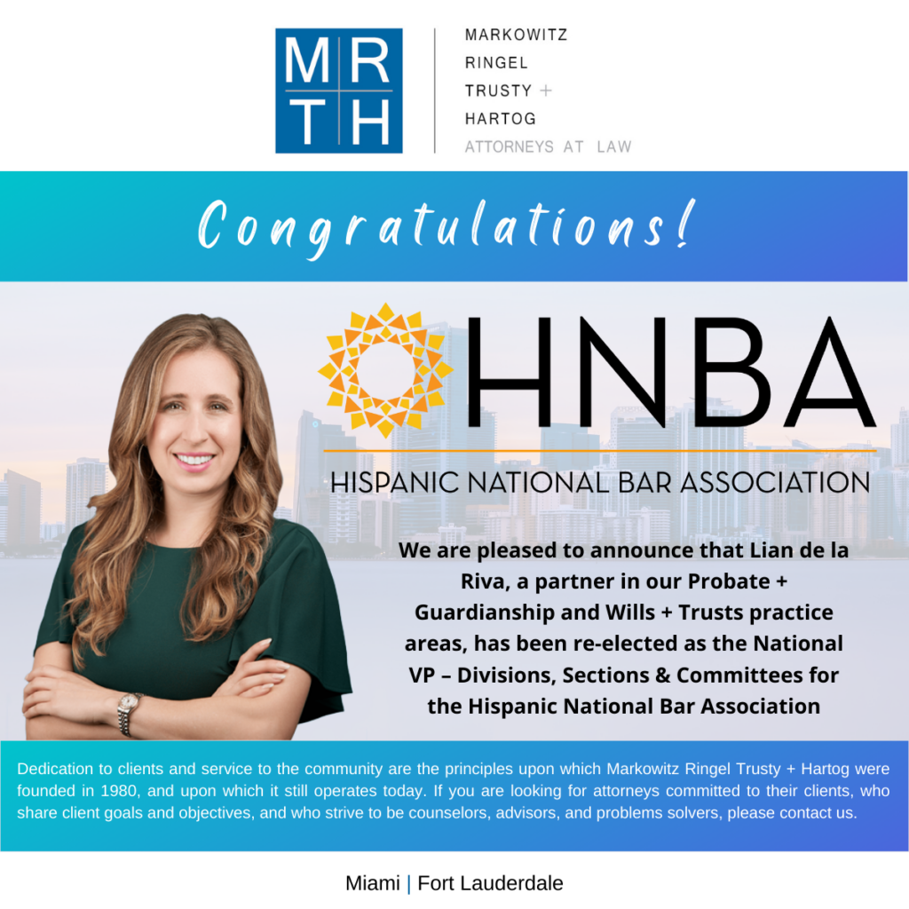 Announcement - Lian de la Riva Re-Elected as National VP of the HNBA